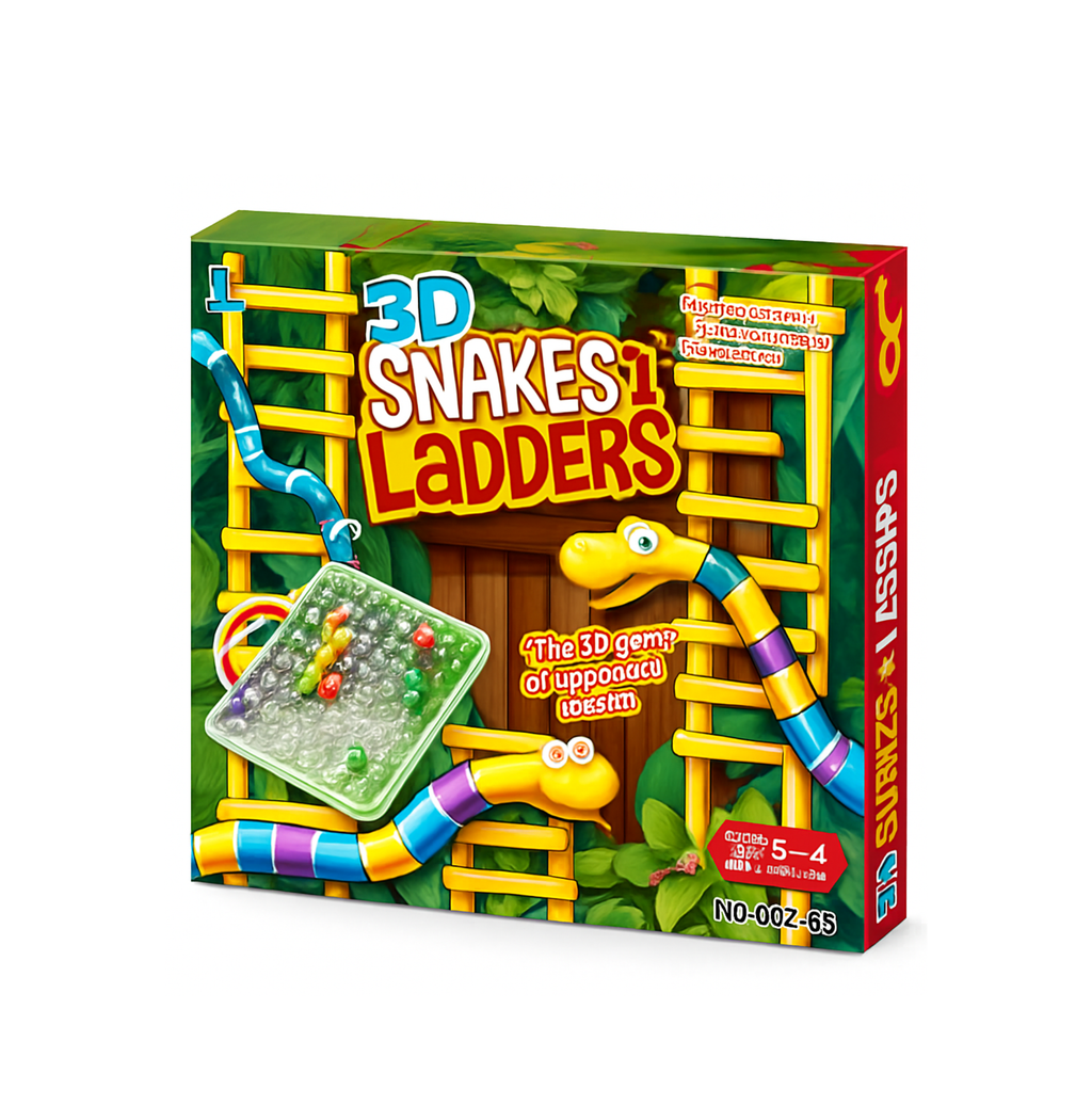 3D Snakes & Ladders Family Game