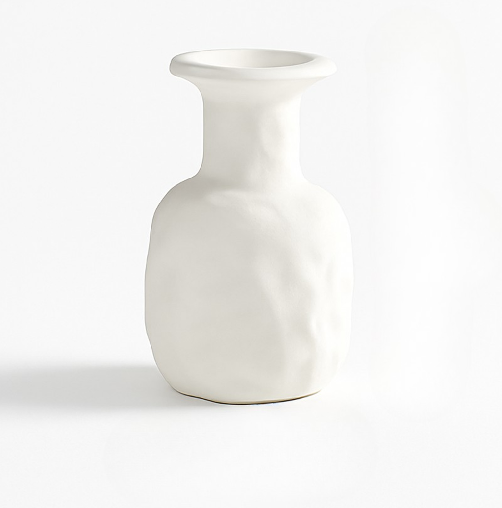 Matte Ceramic Sculptural Vase – White