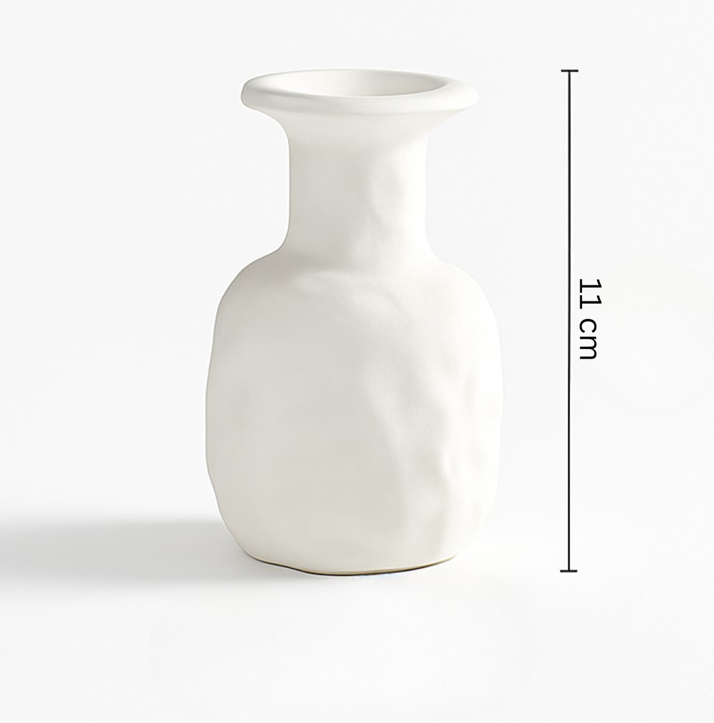 Matte Ceramic Sculptural Vase – White