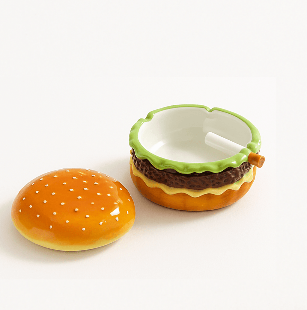 Burger Ceramic Ashtray with Lid - BAO