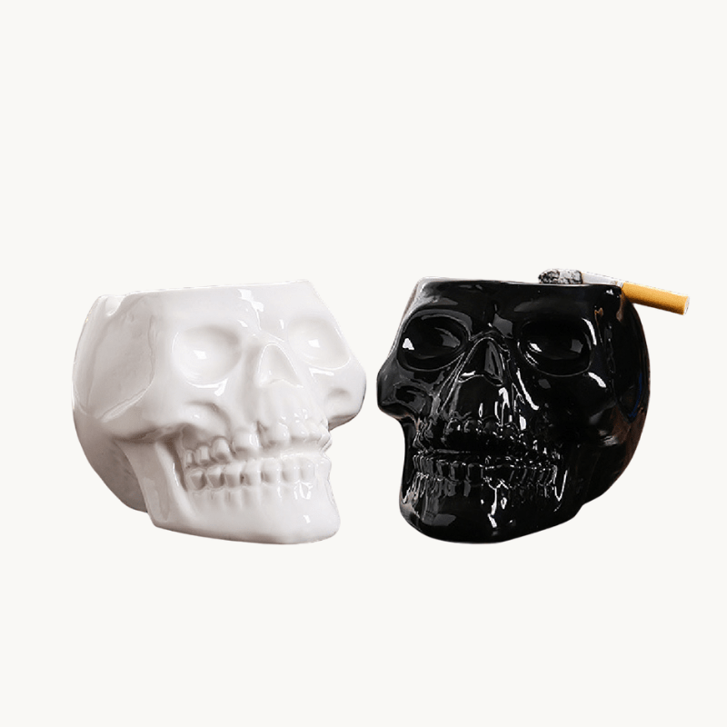 Skull Ceramic Ashtray – Modern Gothic Decor - BAO