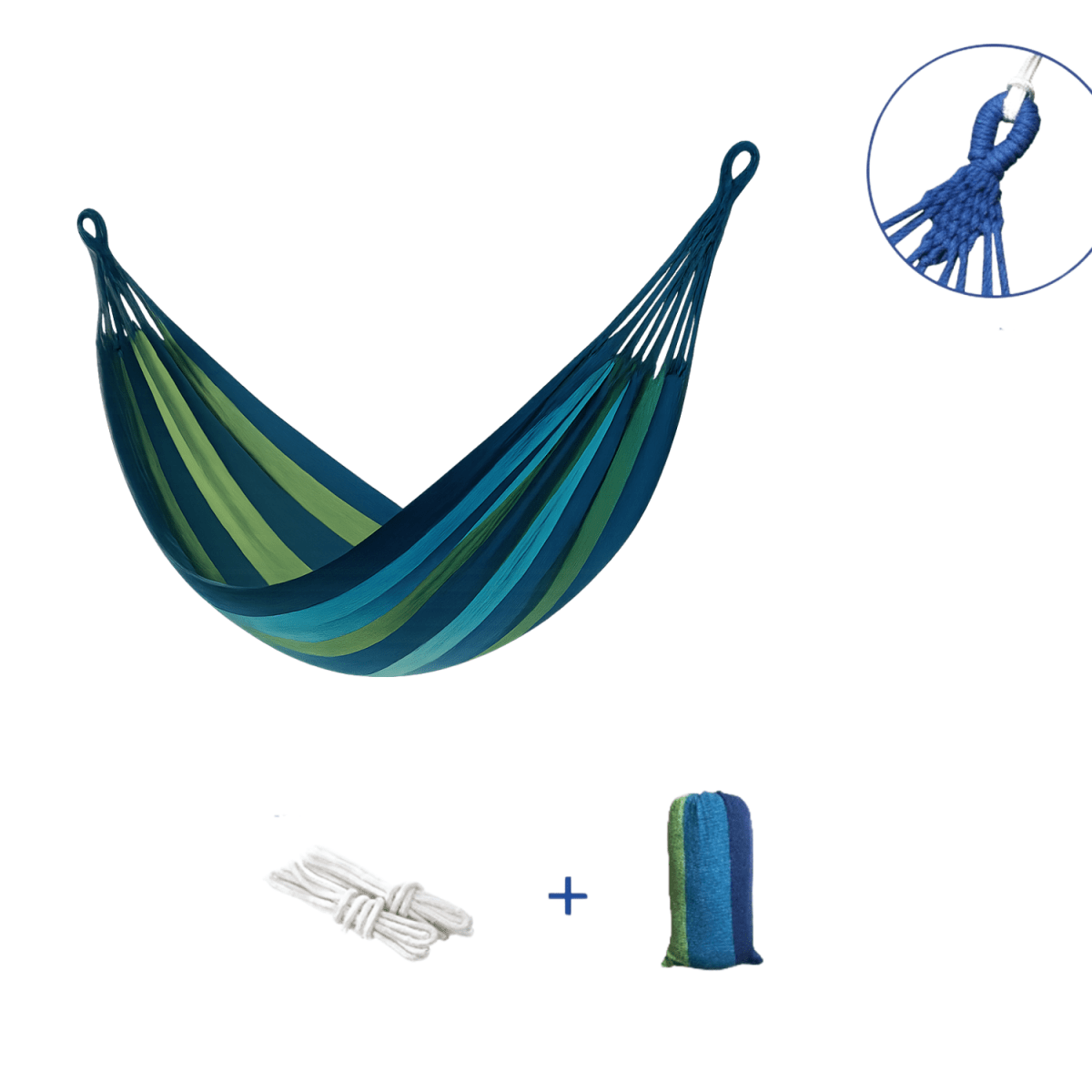 Striped Fabric Hammock with Carry Bag - BAO