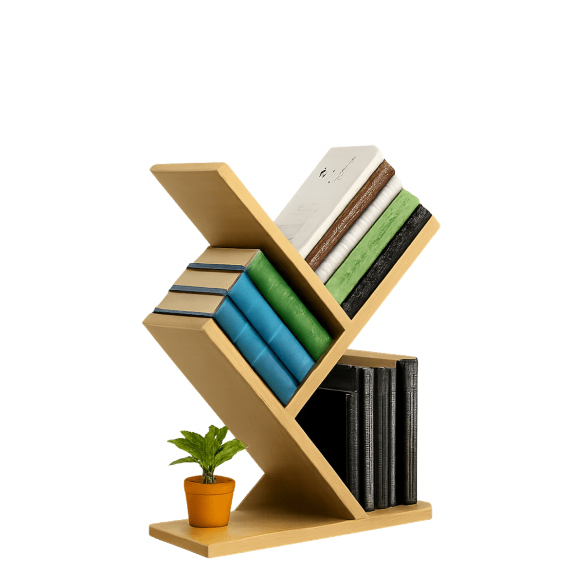 Zigzag Modern Wooden Bookshelf - BAO